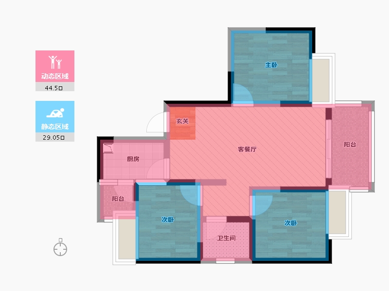 四川省-成都市-东汇家园-62.42-户型库-动静分区