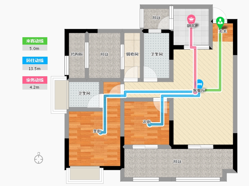 四川省-广元市-巴黎时光-82.36-户型库-动静线