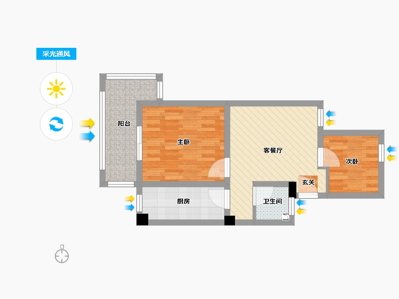 江苏省-南京市-兴都花园86号-48.88-户型库-采光通风