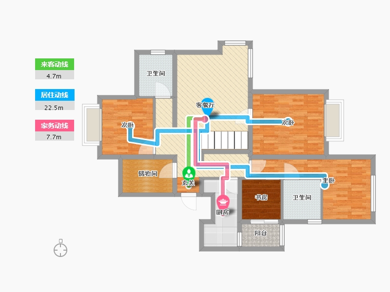 上海-上海市-绿地东岸涟城南岸-93.86-户型库-动静线