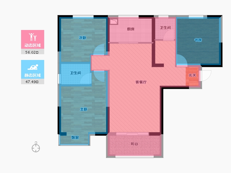 河南省-洛阳市-君悦蓝庭-91.48-户型库-动静分区