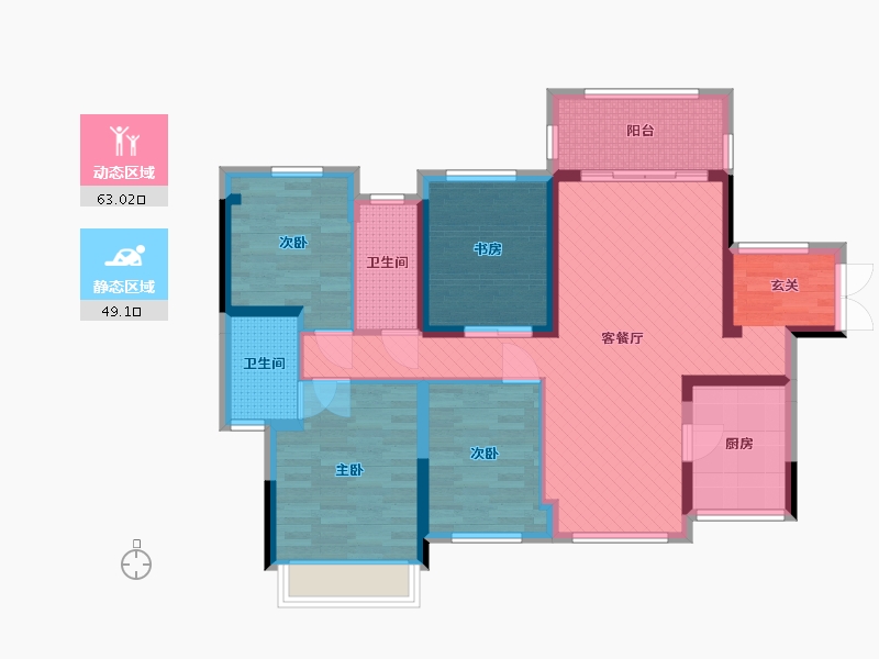 广东省-佛山市-佛山深业城-97.56-户型库-动静分区