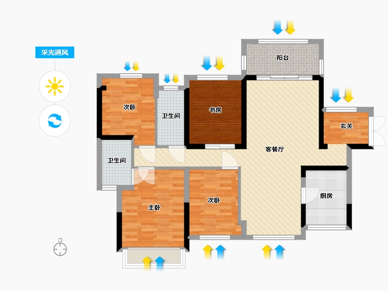 广东省-佛山市-佛山深业城-97.56-户型库-采光通风