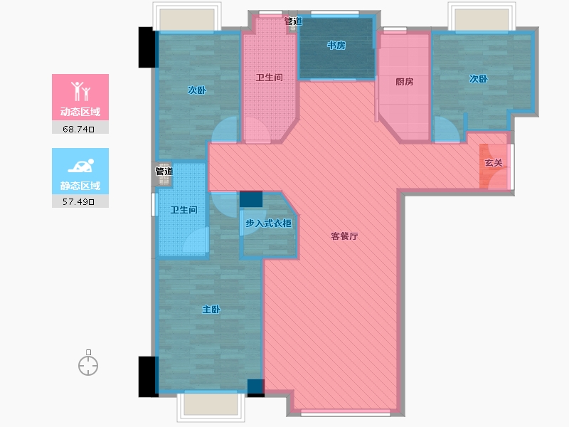 辽宁省-大连市-同泰公馆-115.00-户型库-动静分区