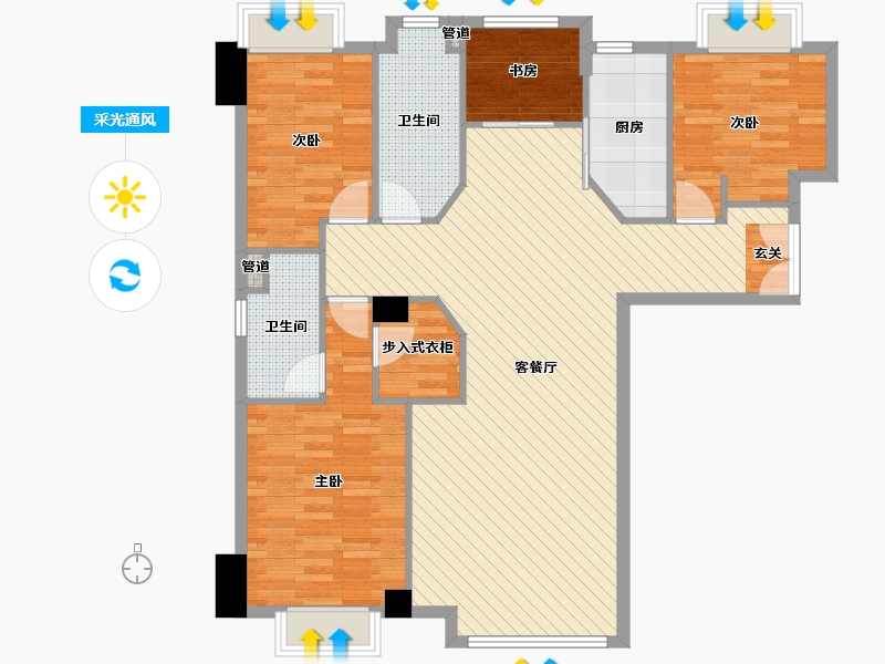 辽宁省-大连市-同泰公馆-115.00-户型库-采光通风