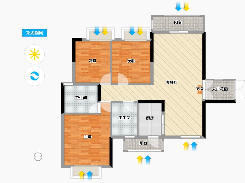 贵州省-毕节市-六合御庭-99.51-户型库-采光通风