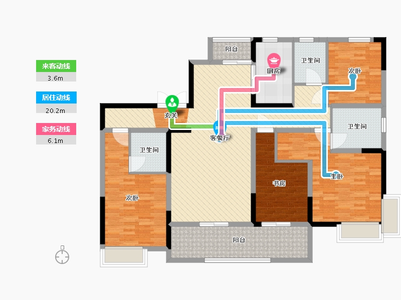 陕西省-西安市-翡丽曲江-128.33-户型库-动静线