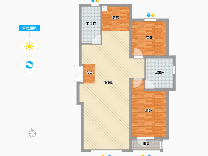 辽宁省-阜新市-祥宇上品-98.96-户型库-采光通风