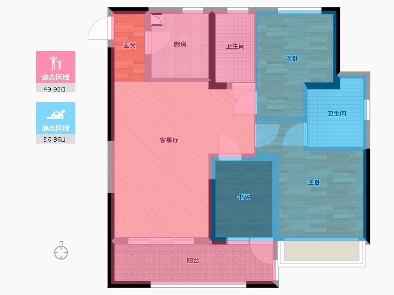 广东省-珠海市-华发峰尚-75.24-户型库-动静分区