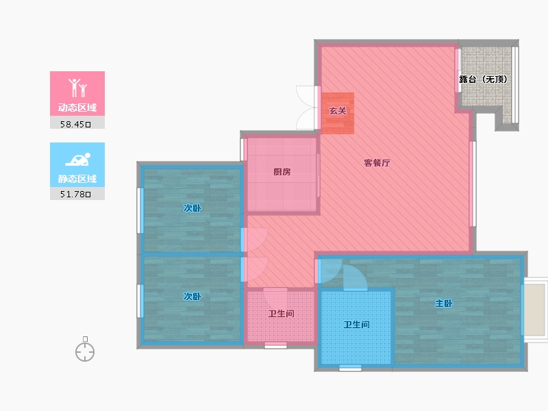 河北省-保定市-鸿坤理想湾-102.80-户型库-动静分区