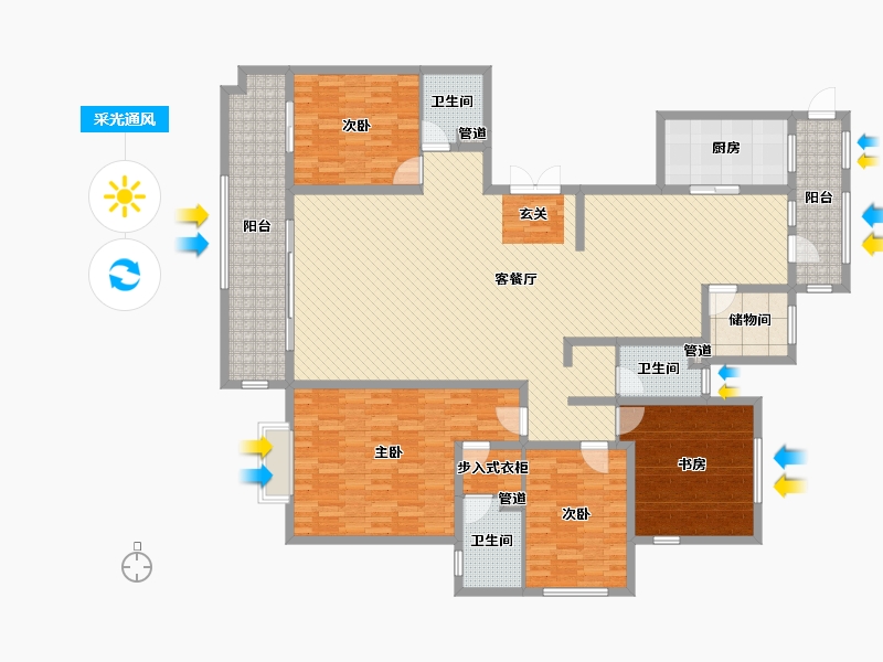 山东省-临沂市-美多现代城-201.94-户型库-采光通风