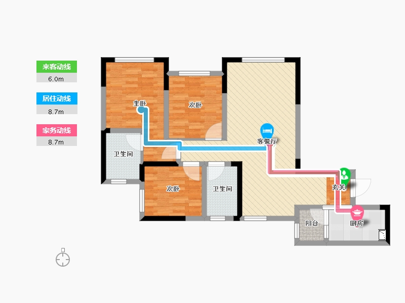 四川省-内江市-金科公园王府-78.04-户型库-动静线