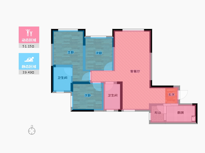 四川省-内江市-金科公园王府-78.04-户型库-动静分区