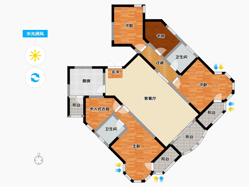 山东省-济宁市-奉源金河湾-164.00-户型库-采光通风