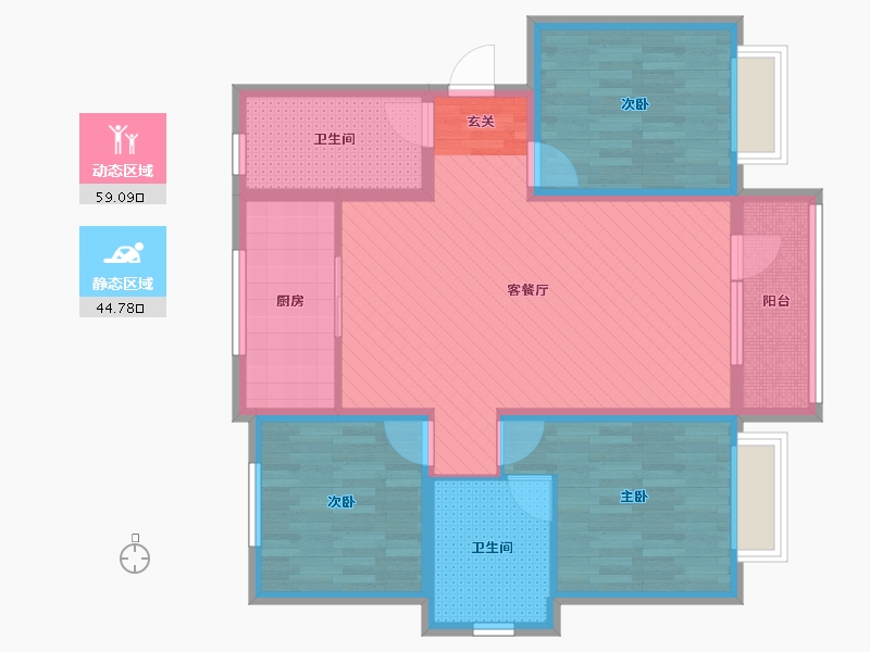 山东省-青岛市-奥润和府-91.15-户型库-动静分区