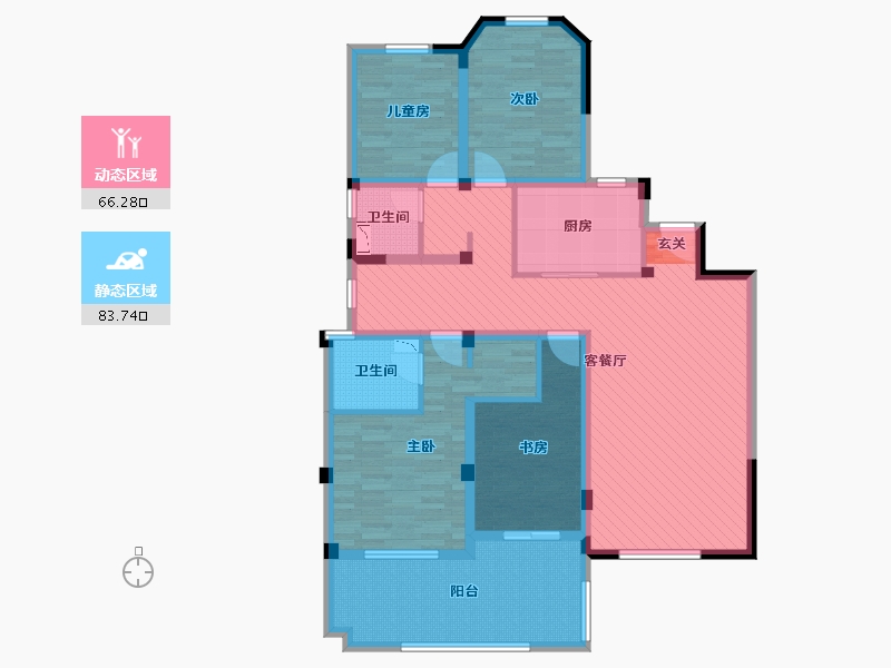 上海-上海市-仁和都市花园-132.66-户型库-动静分区