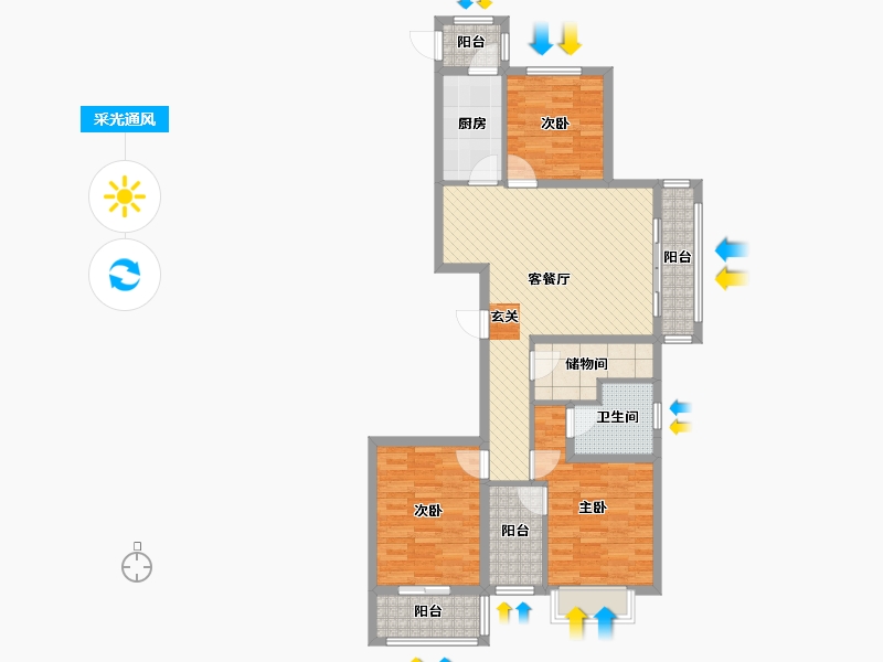 山西省-阳泉市-锦绣城-94.16-户型库-采光通风