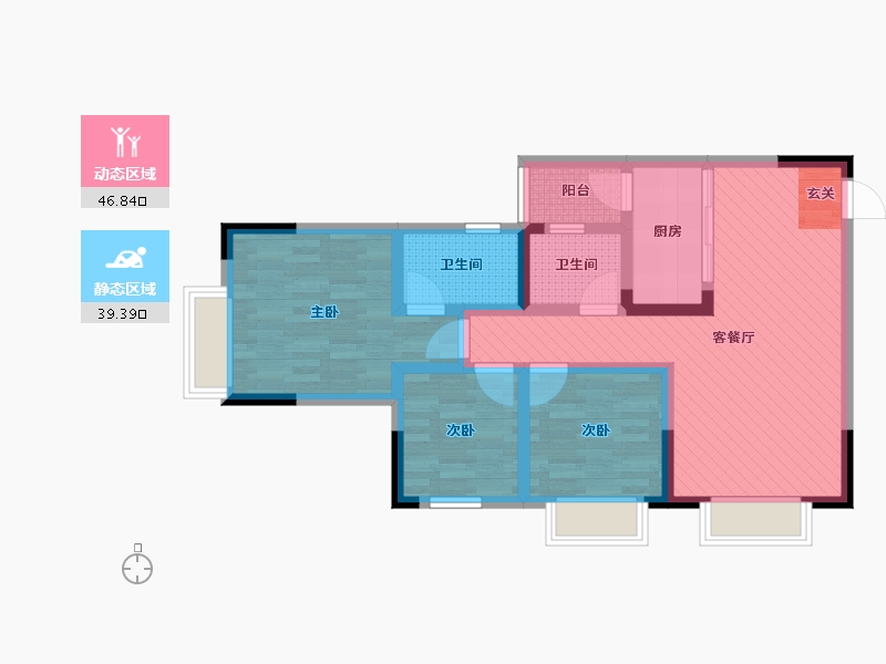 重庆-重庆市-巴山-73.55-户型库-动静分区