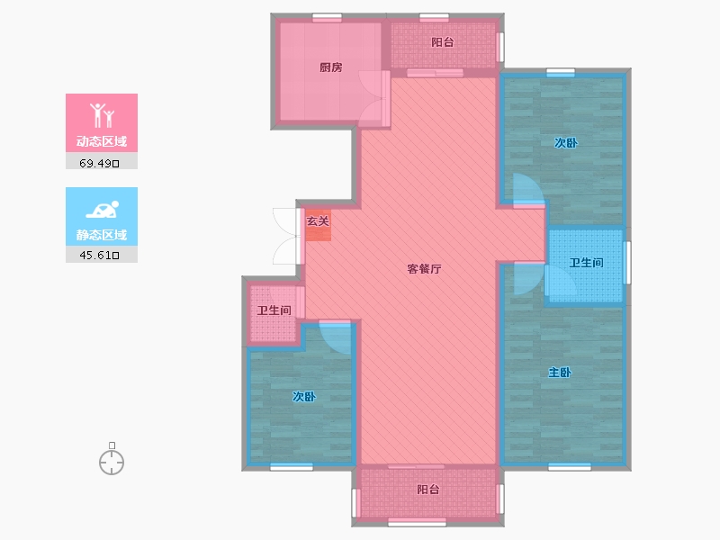 黑龙江省-哈尔滨市-枫桥郡-101.55-户型库-动静分区