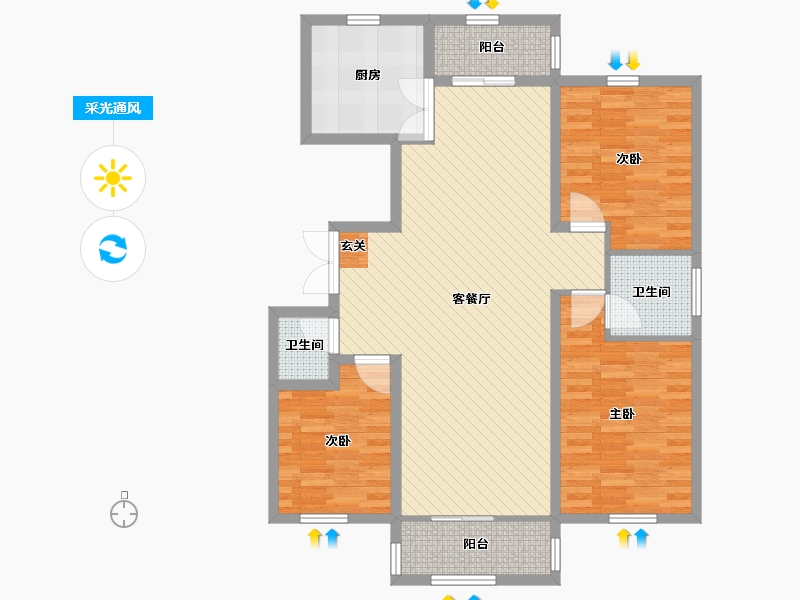 黑龙江省-哈尔滨市-枫桥郡-101.55-户型库-采光通风