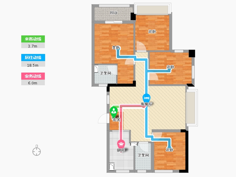 浙江省-杭州市-建德玉兰花园-91.69-户型库-动静线