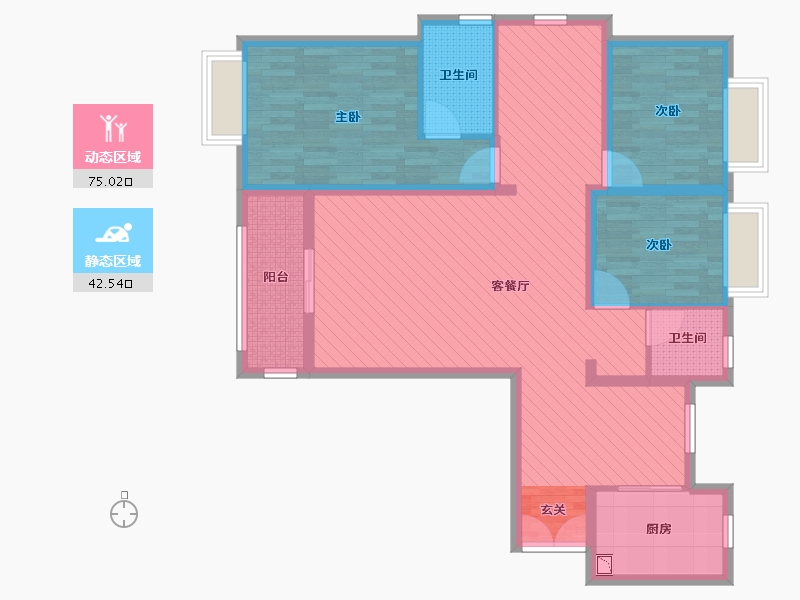 湖北省-武汉市-板桥新村-103.71-户型库-动静分区