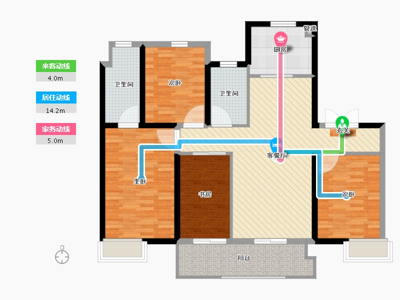 江苏省-无锡市-蓝光雍锦园-104.00-户型库-动静线