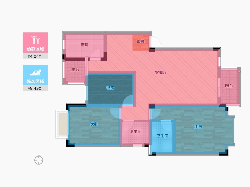 四川省-成都市-兰色空间如意府-97.97-户型库-动静分区