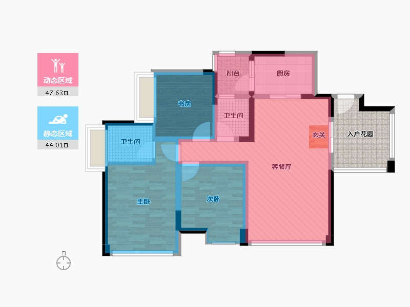 江苏省-无锡市-永安二村-87.96-户型库-动静分区