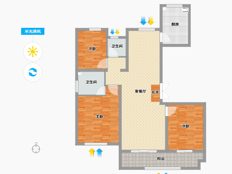 山东省-莱芜市-天晟上府-118.00-户型库-采光通风