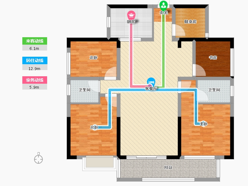 广西壮族自治区-南宁市-科瑞江韵小区-112.59-户型库-动静线