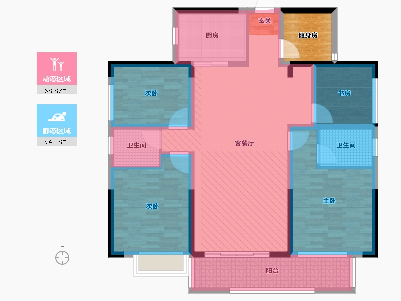 广西壮族自治区-南宁市-科瑞江韵小区-112.59-户型库-动静分区