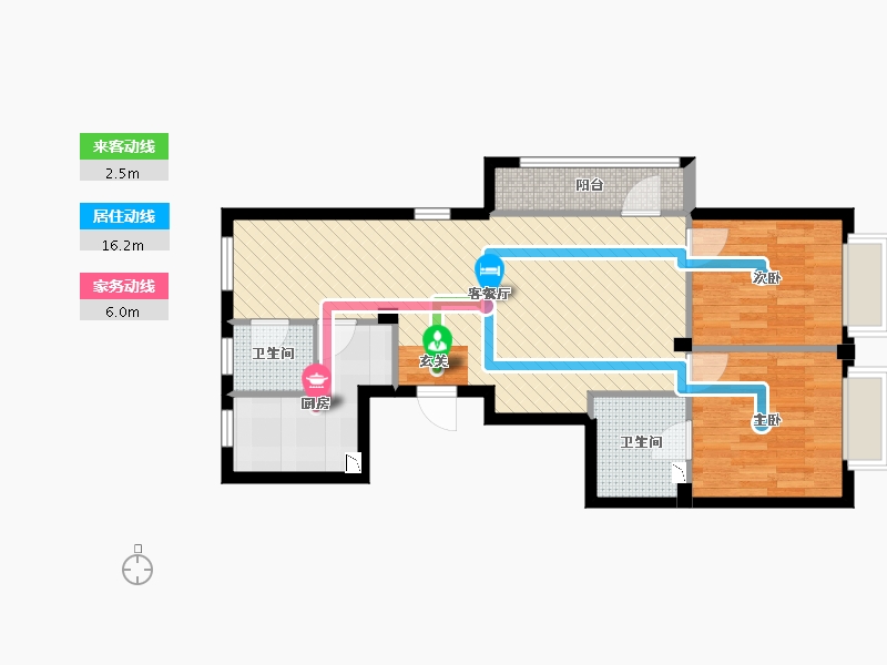 浙江省-宁波市-梅林苑-70.85-户型库-动静线