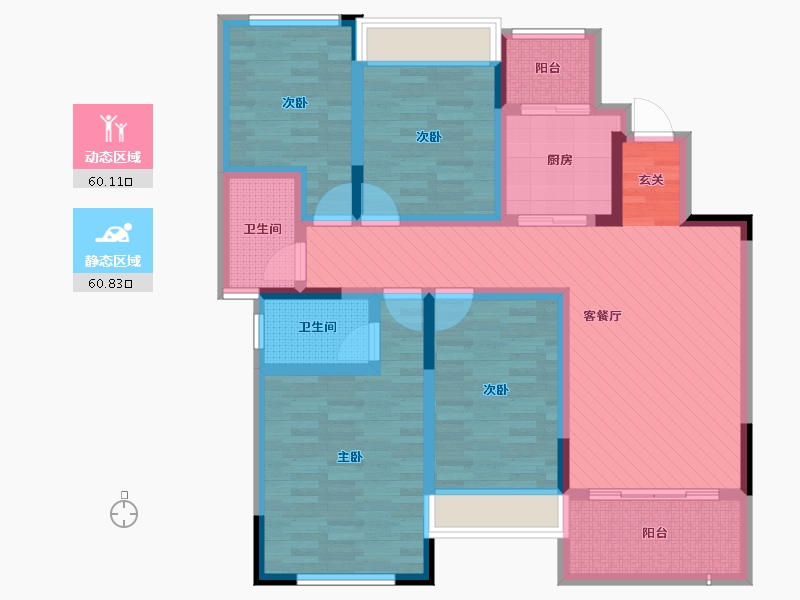 河南省-开封市-通许，翡翠豪庭-103.83-户型库-动静分区