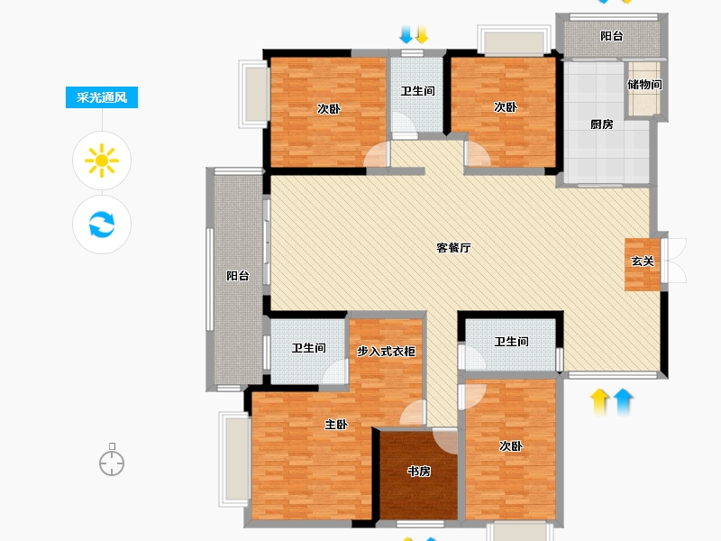 广东省-佛山市-乐添星际半岛-194.86-户型库-采光通风