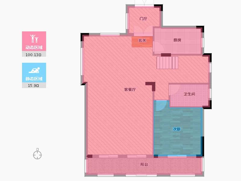 广西壮族自治区-防城港市-龙光阳光海岸-104.98-户型库-动静分区