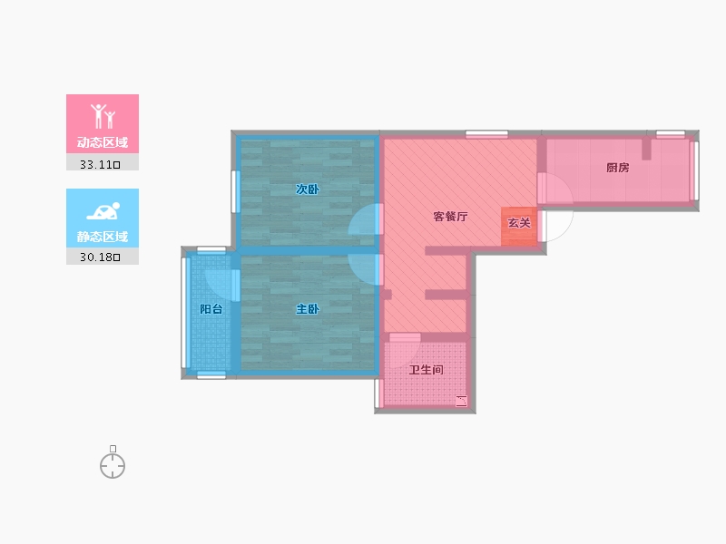 北京-北京市-梅源里小区-53.39-户型库-动静分区