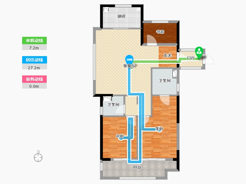 浙江省-宁波市-绿地海湾-110.00-户型库-动静线