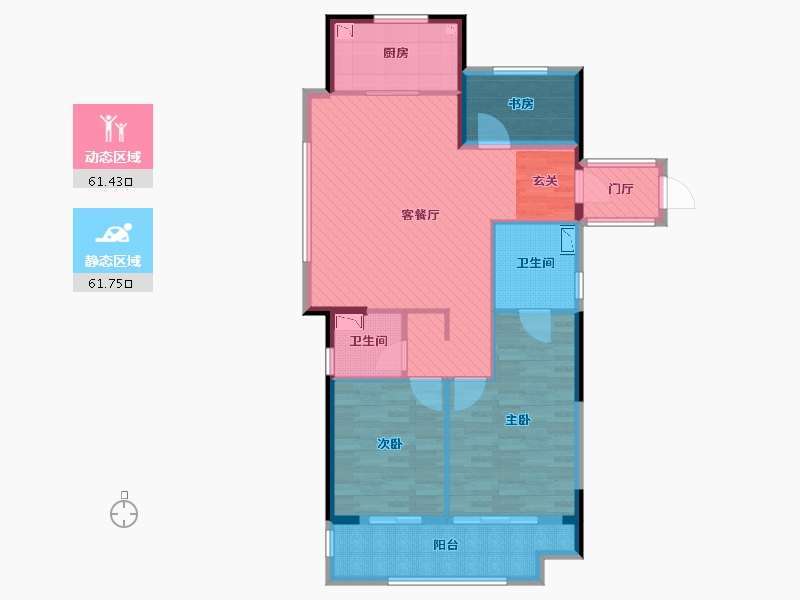 浙江省-宁波市-绿地海湾-110.00-户型库-动静分区