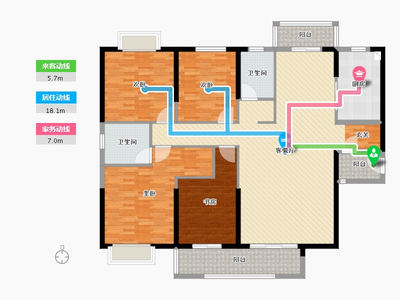 福建省-厦门市-中央公园城-144.00-户型库-动静线