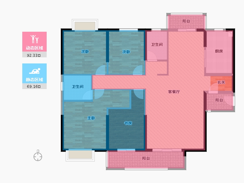 福建省-厦门市-中央公园城-144.00-户型库-动静分区