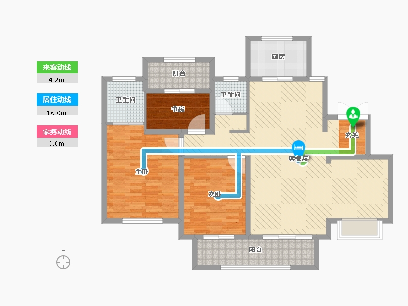 江苏省-扬州市-绿地中央学府-104.00-户型库-动静线