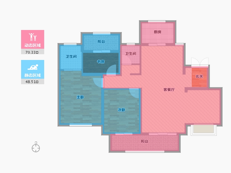 江苏省-扬州市-绿地中央学府-104.00-户型库-动静分区