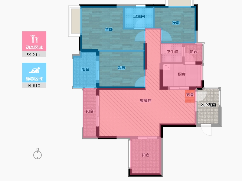 贵州省-贵阳市-保利春天大道-97.16-户型库-动静分区