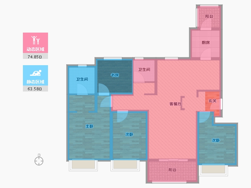 安徽省-芜湖市-元盛阳光城-121.00-户型库-动静分区