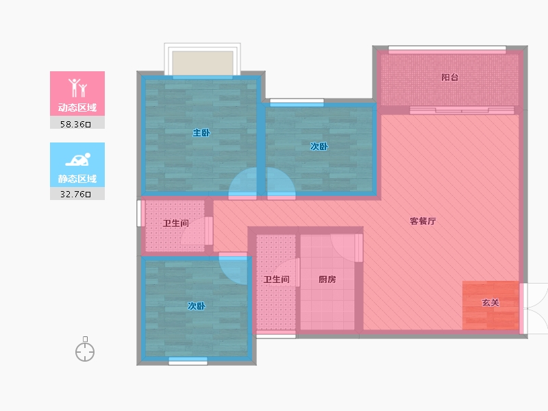 重庆-重庆市-兴旺世家-78.49-户型库-动静分区