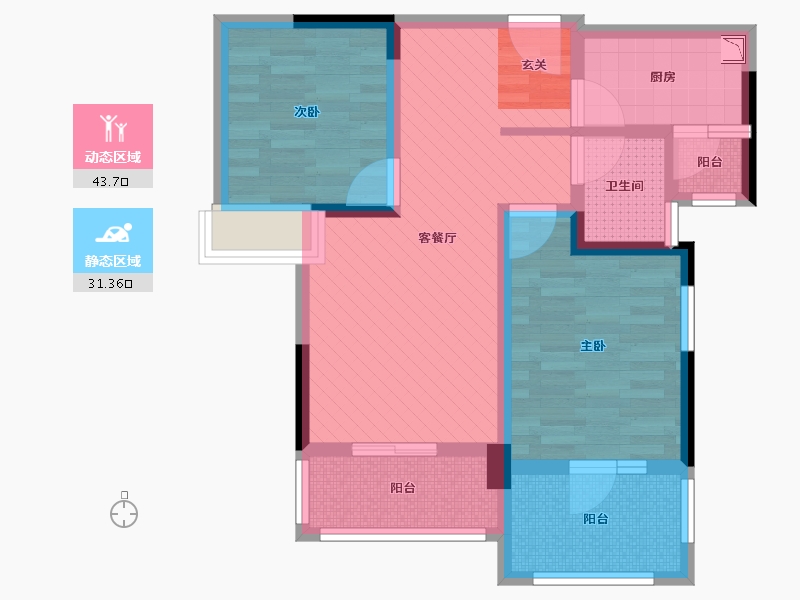 湖北省-宜昌市-御景天地-63.60-户型库-动静分区