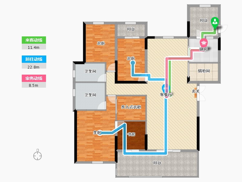 湖北省-武汉市-南湖半岛-185.43-户型库-动静线