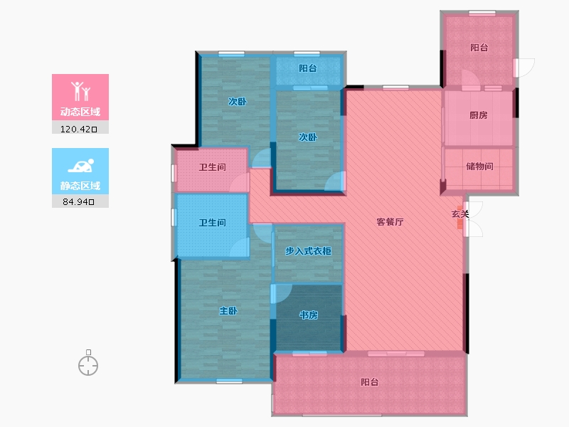 湖北省-武汉市-南湖半岛-185.43-户型库-动静分区