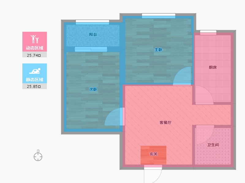 辽宁省-沈阳市-荣业中央广场-44.74-户型库-动静分区